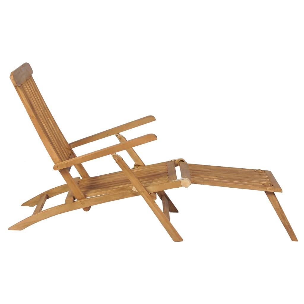 Helloshop26 - Lot de chaises de terrasse avec repose-pied bois de teck solide - Imagen 4