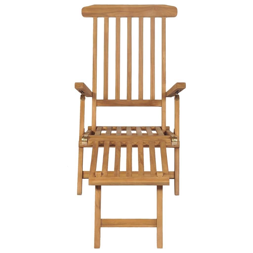 Helloshop26 - Lot de chaises de terrasse avec repose-pied bois de teck solide - Imagen 3
