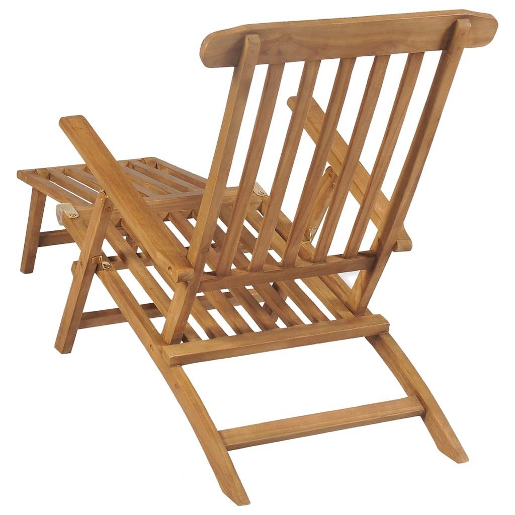Helloshop26 - Lot de chaises de terrasse avec repose-pied bois de teck solide - Imagen 5
