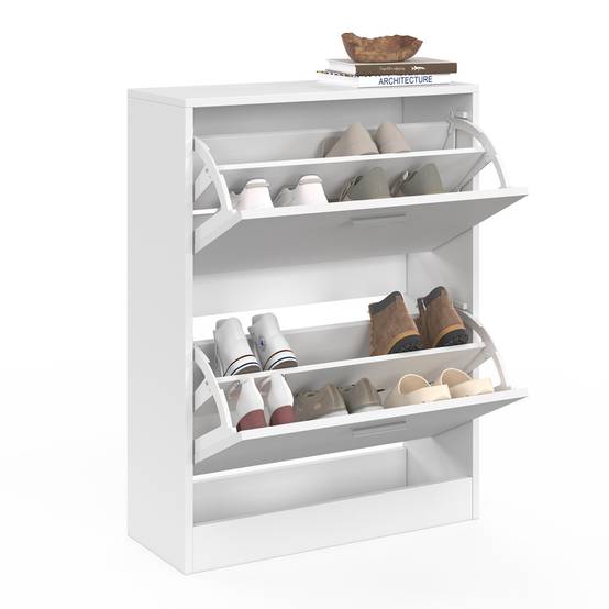 Meuble à chaussures 12 paires KLARK 2 portes blanc - Image 4