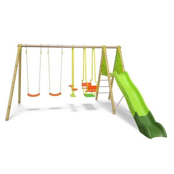 Portique bois métal Kaheco 2,30 m 8 enfants Trigano - Image 1