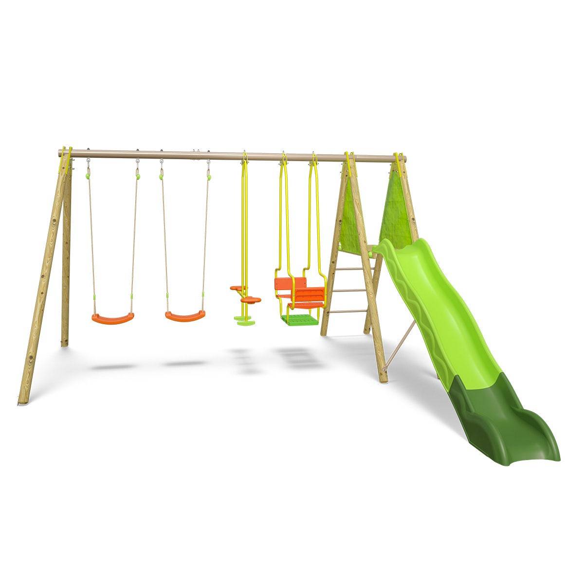 Portique bois métal Kaheco 2,30 m 8 enfants Trigano