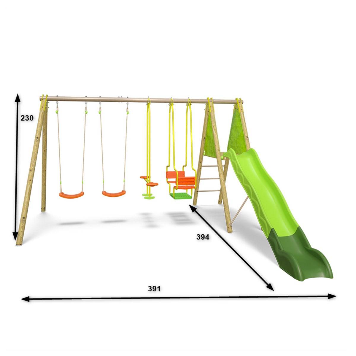 Portique bois métal Kaheco 2,30 m 8 enfants Trigano - Image 3