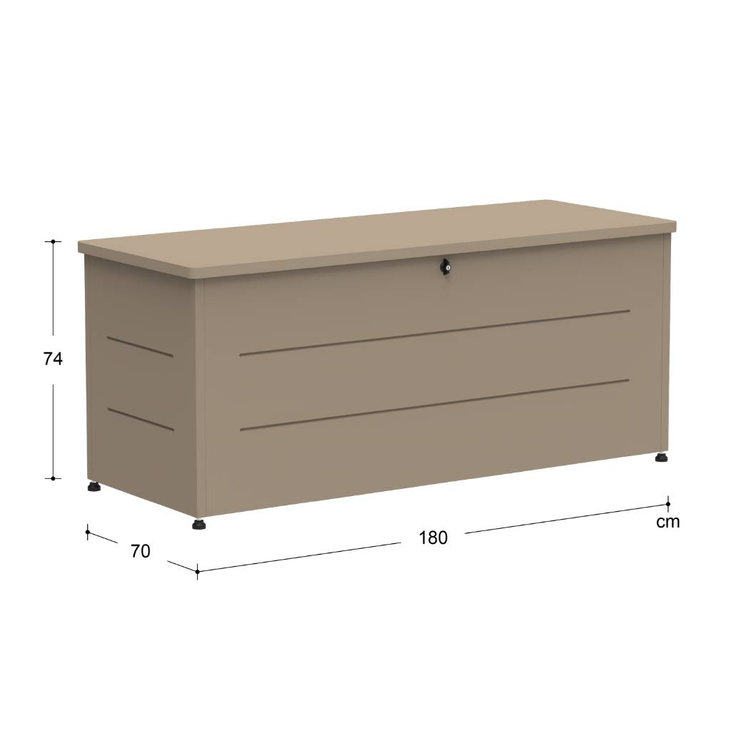 Couleurs du monde - Coffre de jardin 800L taupe – grand coffre extérieur métal avec ouverture assistée - Image 5