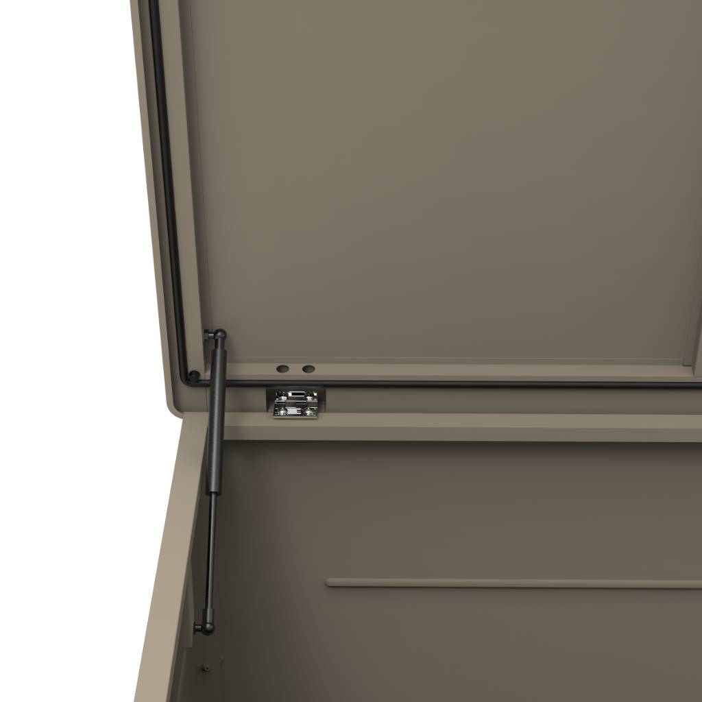 Couleurs du monde - Coffre de jardin 800L taupe – grand coffre extérieur métal avec ouverture assistée - Image 7