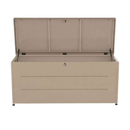 Couleurs du monde - Coffre de jardin 800L taupe – grand coffre extérieur métal avec ouverture assistée - Image 2