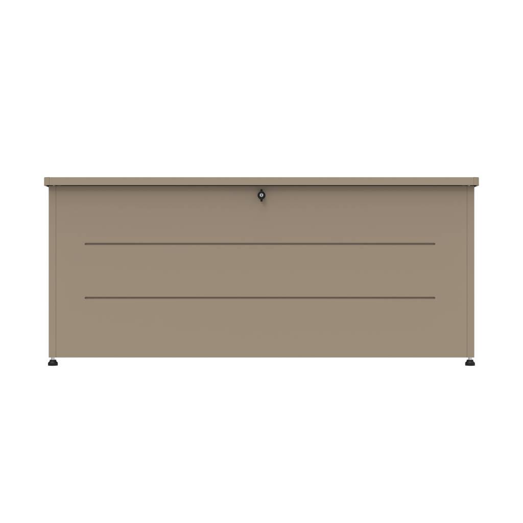 Couleurs du monde - Coffre de jardin 800L taupe – grand coffre extérieur métal avec ouverture assistée - Image 6