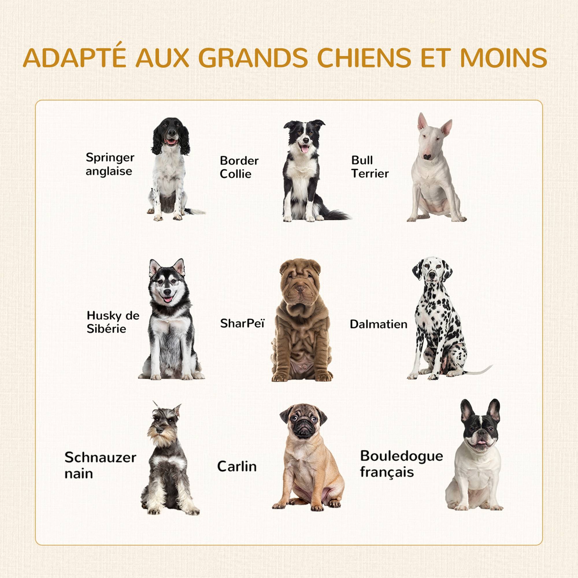 Pawhut - Cage pour chien sur pied style industriel - 2 portes verrouillables, coussin inclus - acier maillé noir panneaux aspect bois clair - Imagen 6
