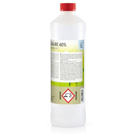 Acide Acétique 60% Höfer Chemie® en bouteille de 1 L x 6 - Image 4