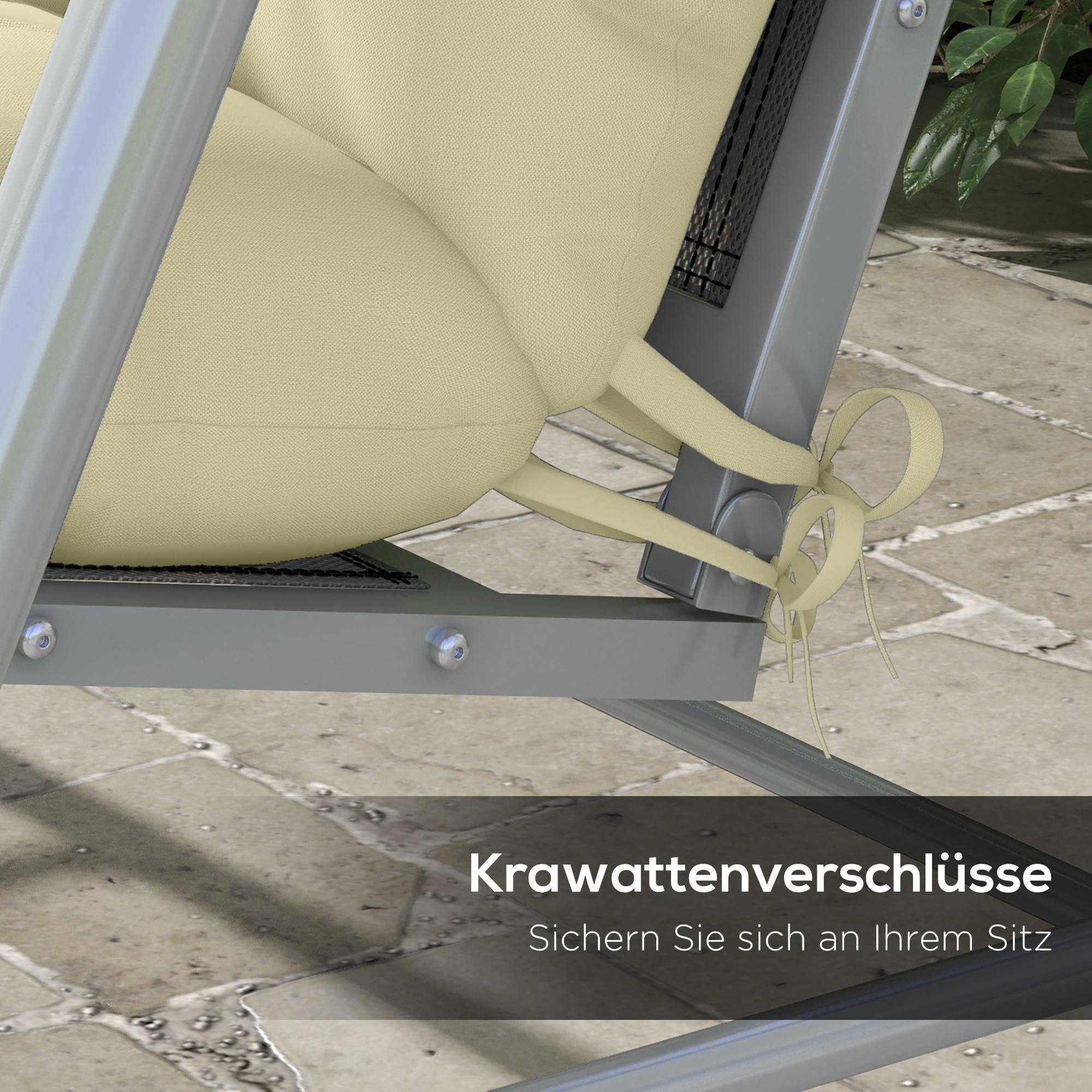 ComfortXL - Coussins de banc polyester 4 pièces 150 x 50 cm blanc crème pour salon de jardin extérieur confort matelassé - Image 5