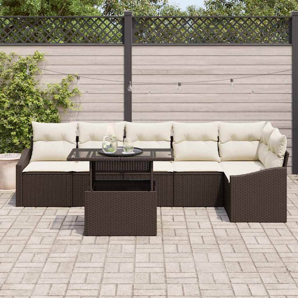 Canapé Extérieur XXL 7 Places Résine Tressée Modulable pour Grandes Terrasses Marron – ComfortXL Outdoor Living - Image 3