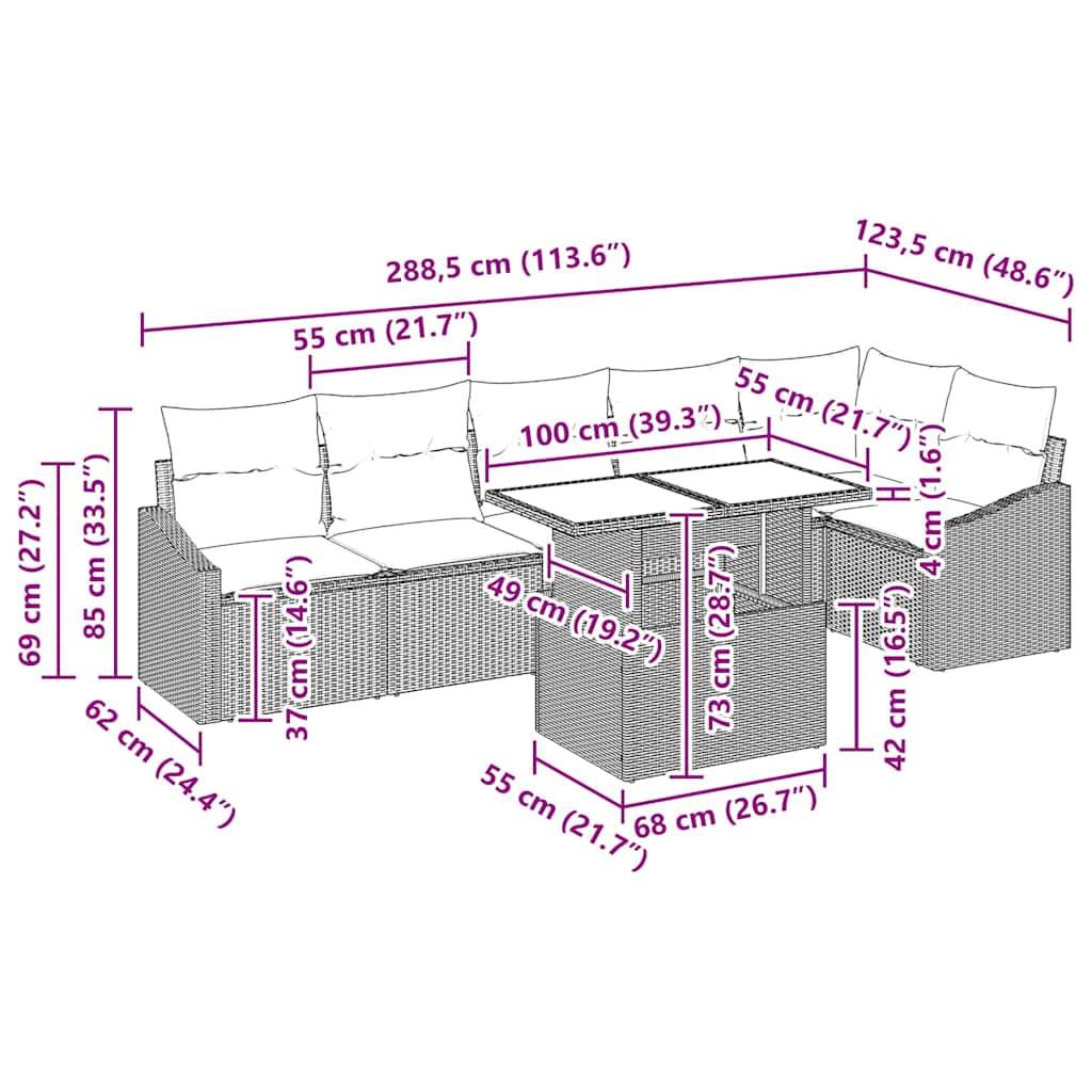 Canapé Extérieur XXL 7 Places Résine Tressée Modulable pour Grandes Terrasses Marron – ComfortXL Outdoor Living - Image 6