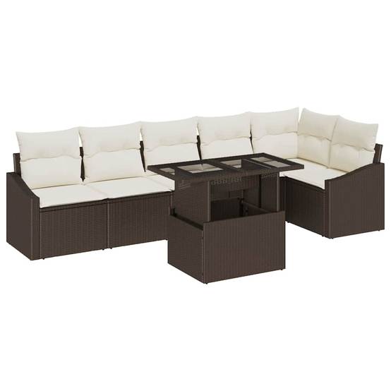 Canapé Extérieur XXL 7 Places Résine Tressée Modulable pour Grandes Terrasses Marron – ComfortXL Outdoor Living - Image 2