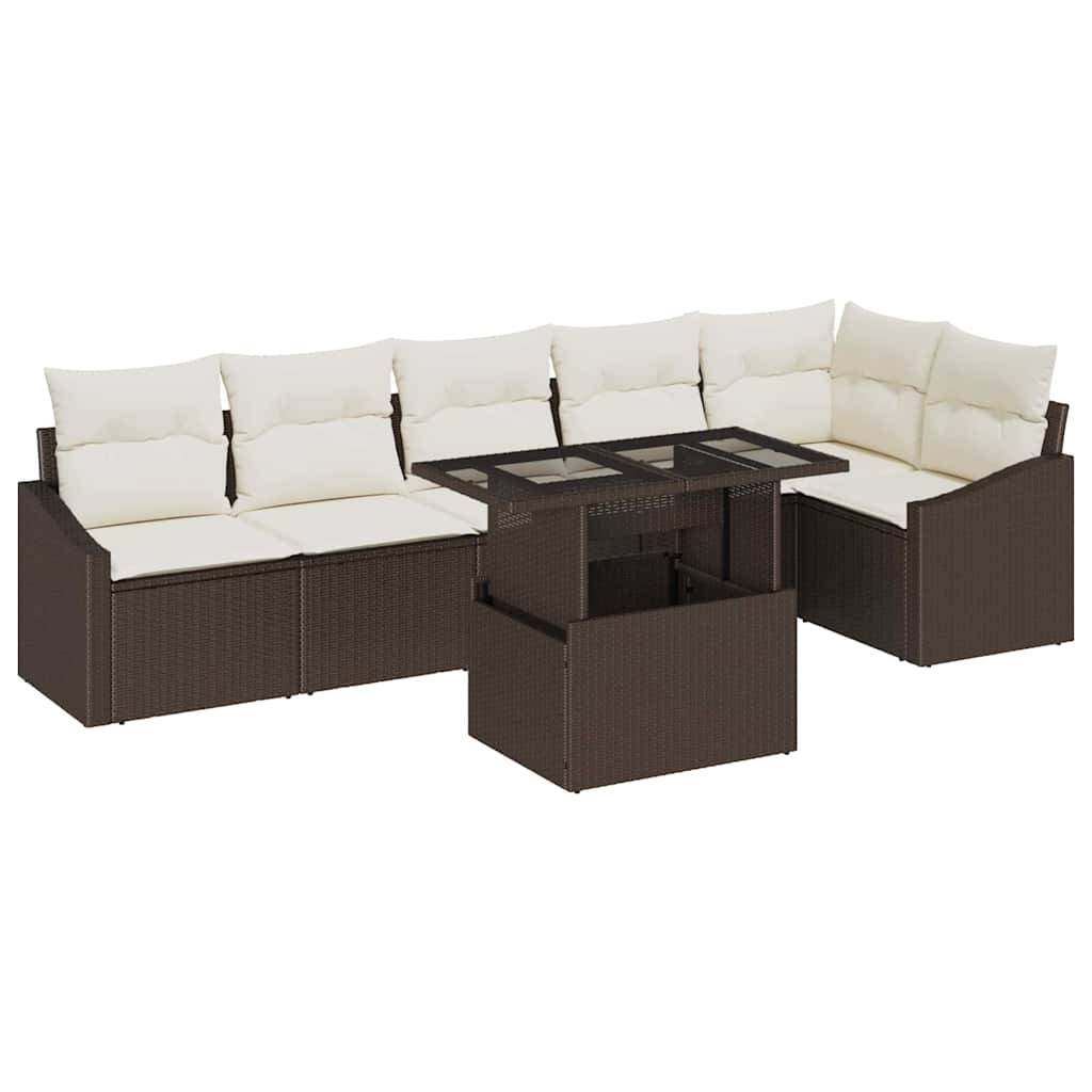 Canapé Extérieur XXL 7 Places Résine Tressée Modulable pour Grandes Terrasses Marron – ComfortXL Outdoor Living - Image 2