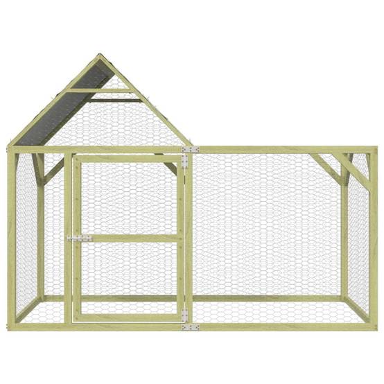 Poulailler Bois Pin Massif Enclos Extérieur Volailles Toit Étanche 200x100x150cm Brun - ComfortXL Outdoor Living - Image 3