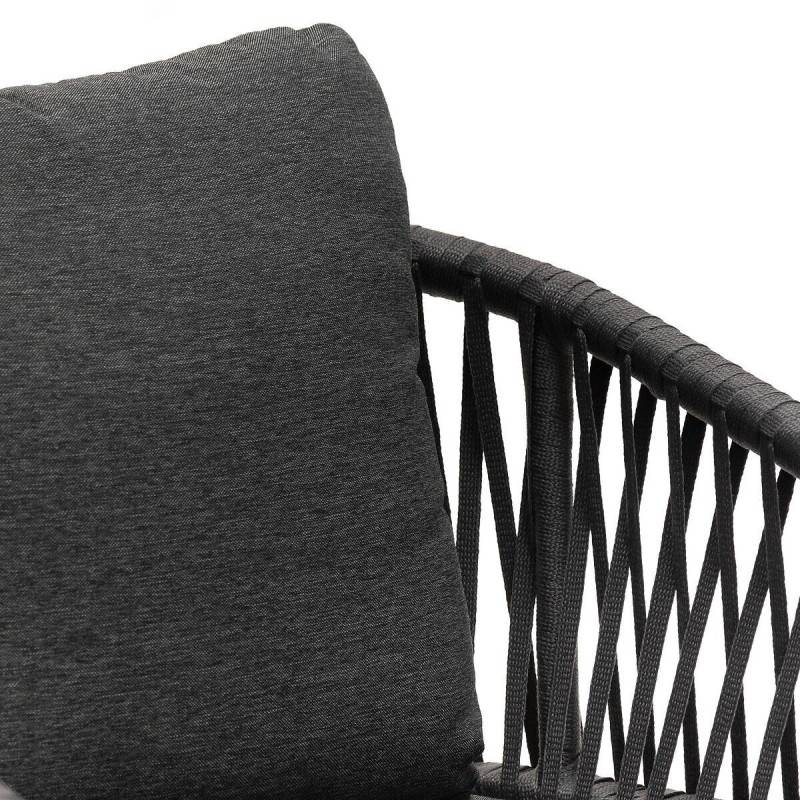Hesperide - Lot de 2 fauteuils de jardin "Oriengo" anthracite & graphite en aluminium et mailles tressées - Hespéride - Image 4