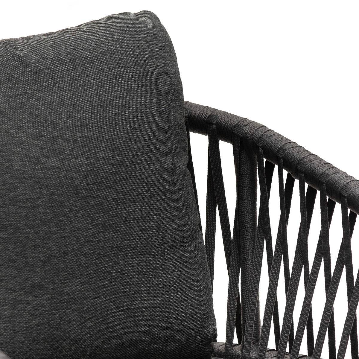 Hesperide - Lot de 2 fauteuils de jardin "Oriengo" anthracite & graphite en aluminium et mailles tressées - Hespéride - Image 5
