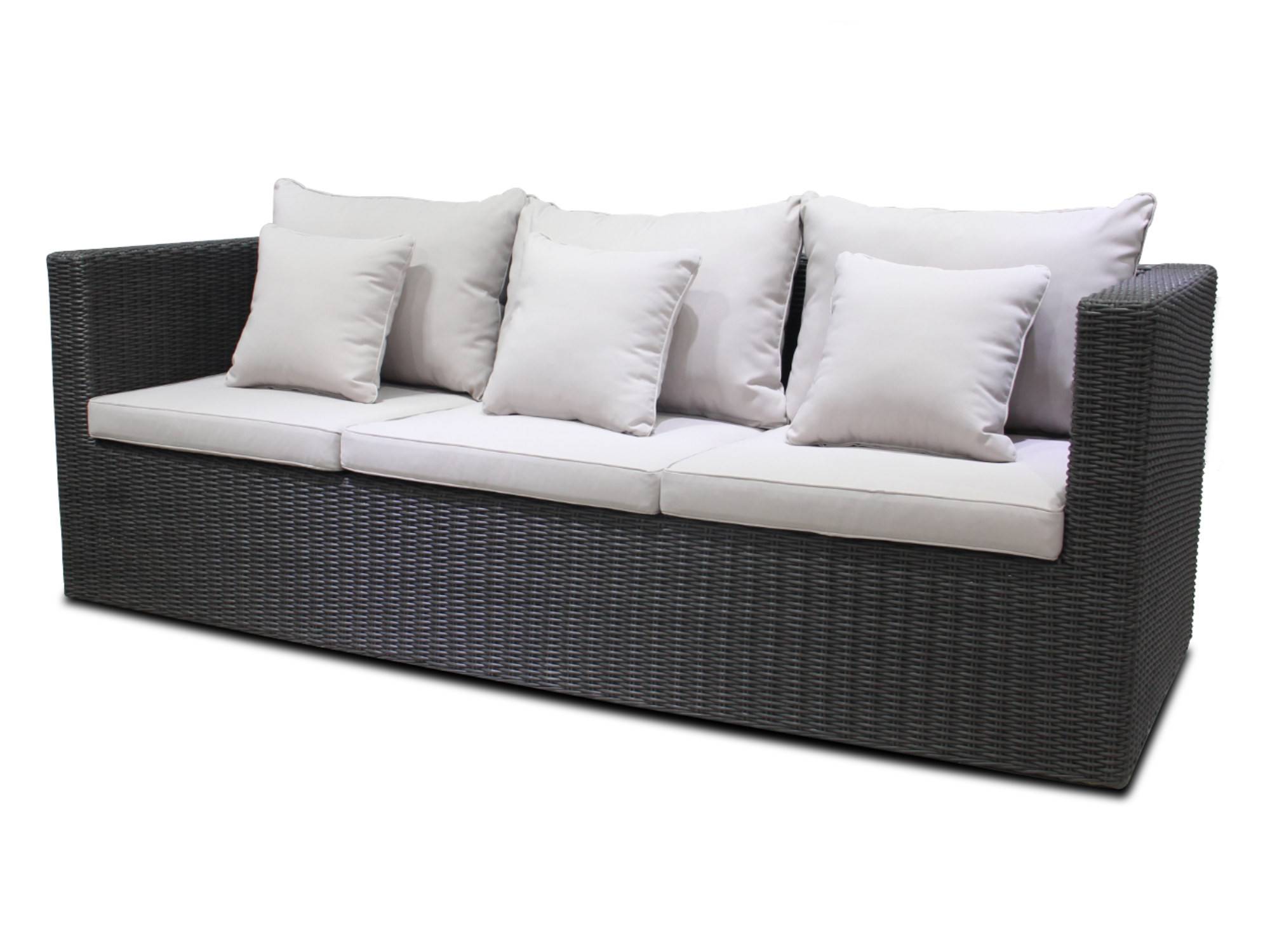 Best Mobilier - Palavas - salon bas de jardin 5 places + table - en résine tressée - gris avec coussins beiges - Best Mobilier - Imagen 7
