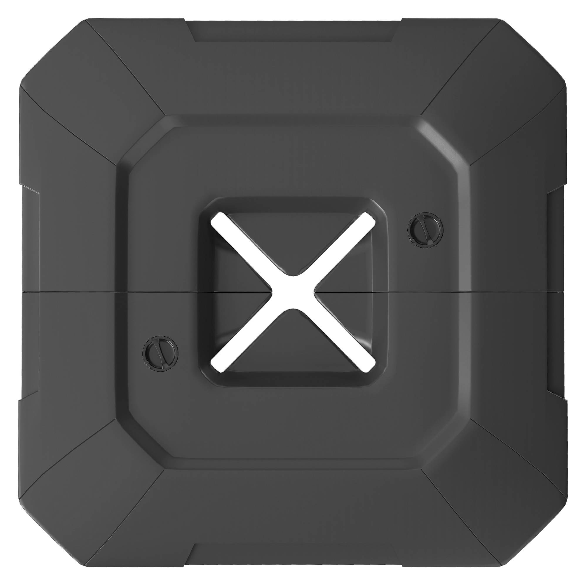 Set 2 poids base pour parasol déporté en HDPE remplissables jusqu'à 105 kg, 101x101x12 cm, noir - Image 1