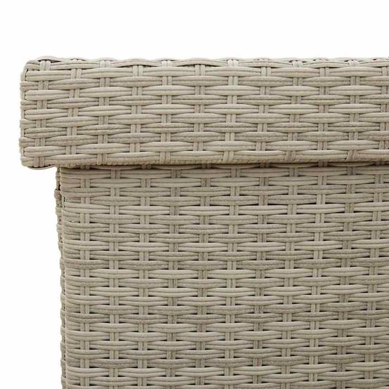 Boîte de rangement extérieure - Coffre de rangement - Boîte de jardin et roues gris clair résine tressée - Image 10