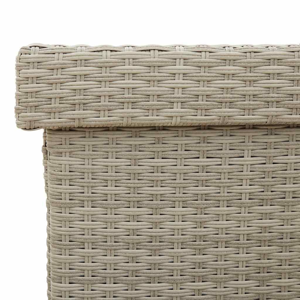 Boîte de rangement extérieure - Coffre de rangement - Boîte de jardin et roues gris clair résine tressée - Image 10