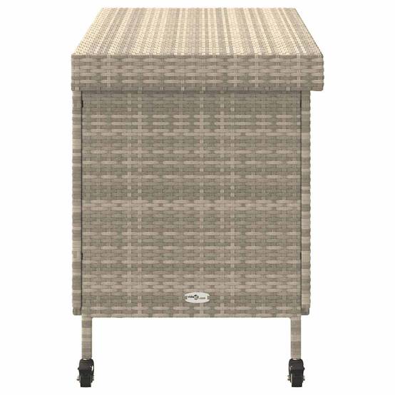 Boîte de rangement extérieure - Coffre de rangement - Boîte de jardin et roues gris clair résine tressée - Image 5
