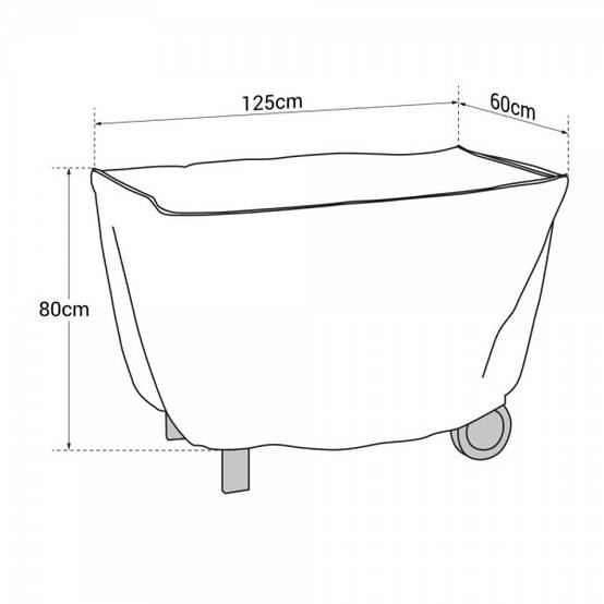 Cook in Garden - Housse pour barbecue et desserte - L 125 x l 60 x H 80cm - Rectangulaire - Image 5