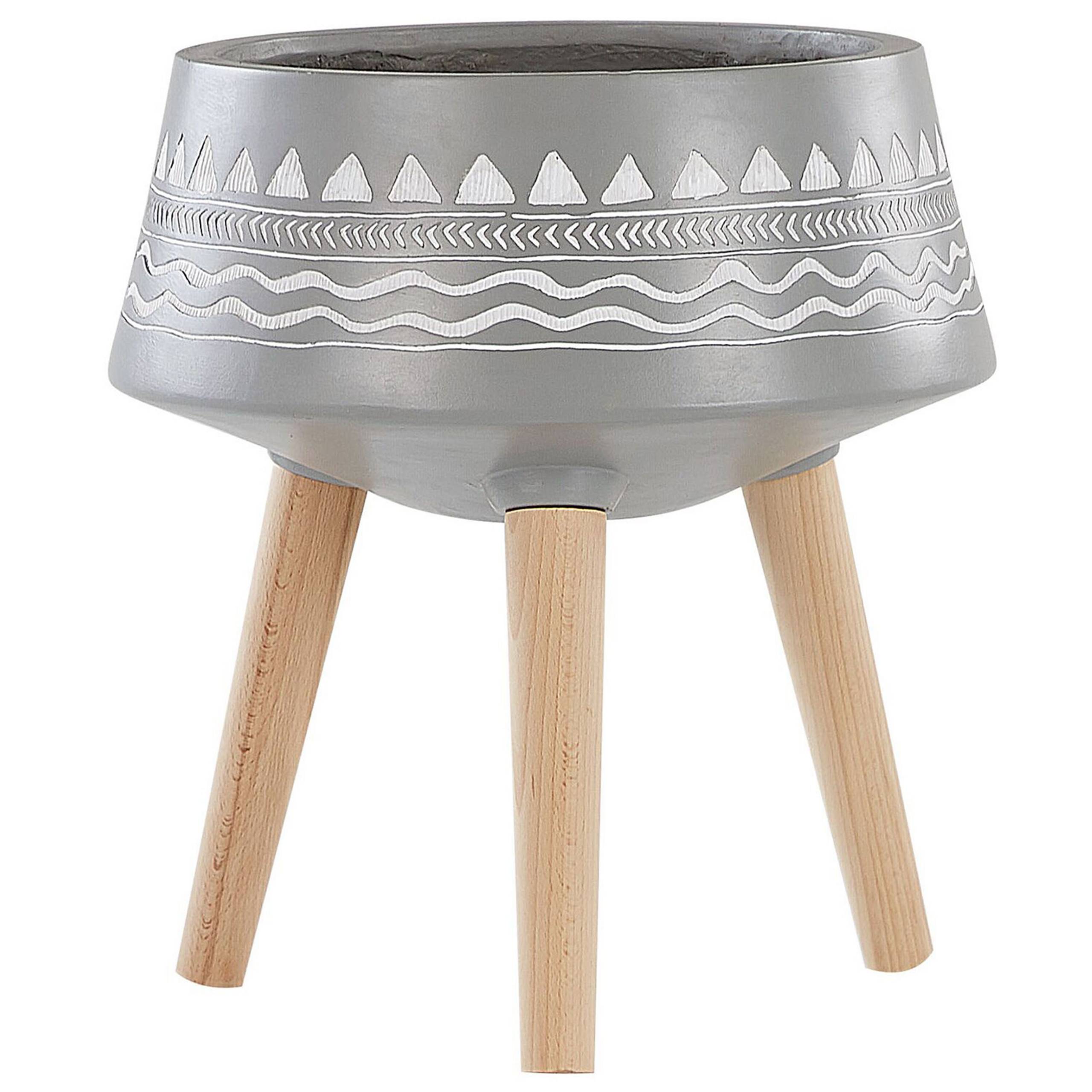 Beliani - Cache-pot décoratif peint à la main avec trois pieds en bois - Imagen 1