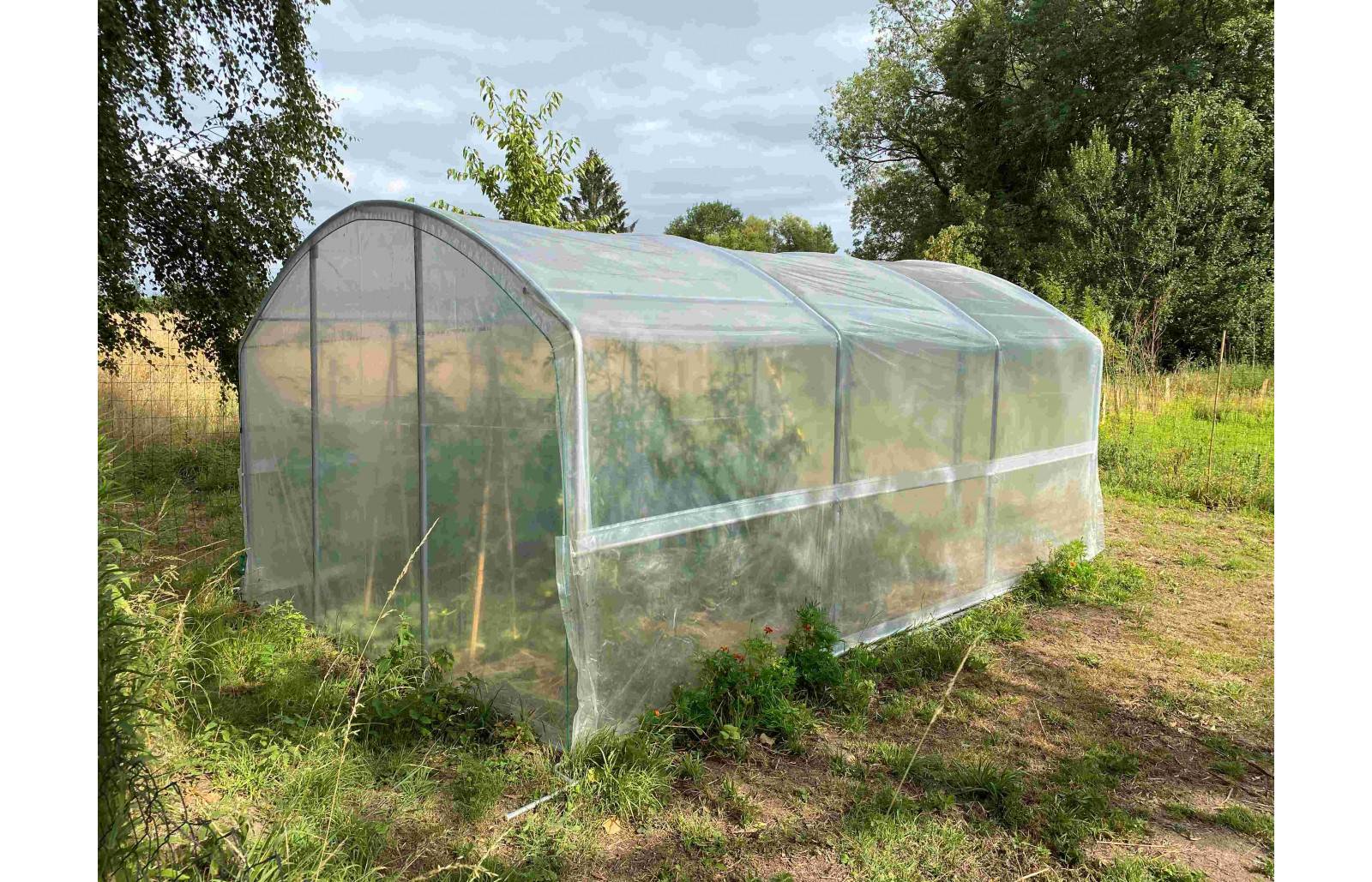 Serre tunnel de jardin - 22m² - 3 x 7,5 m - pieds droits - aérations latérales - 4 saisons - LES SERRES TONNEAU - Image 7