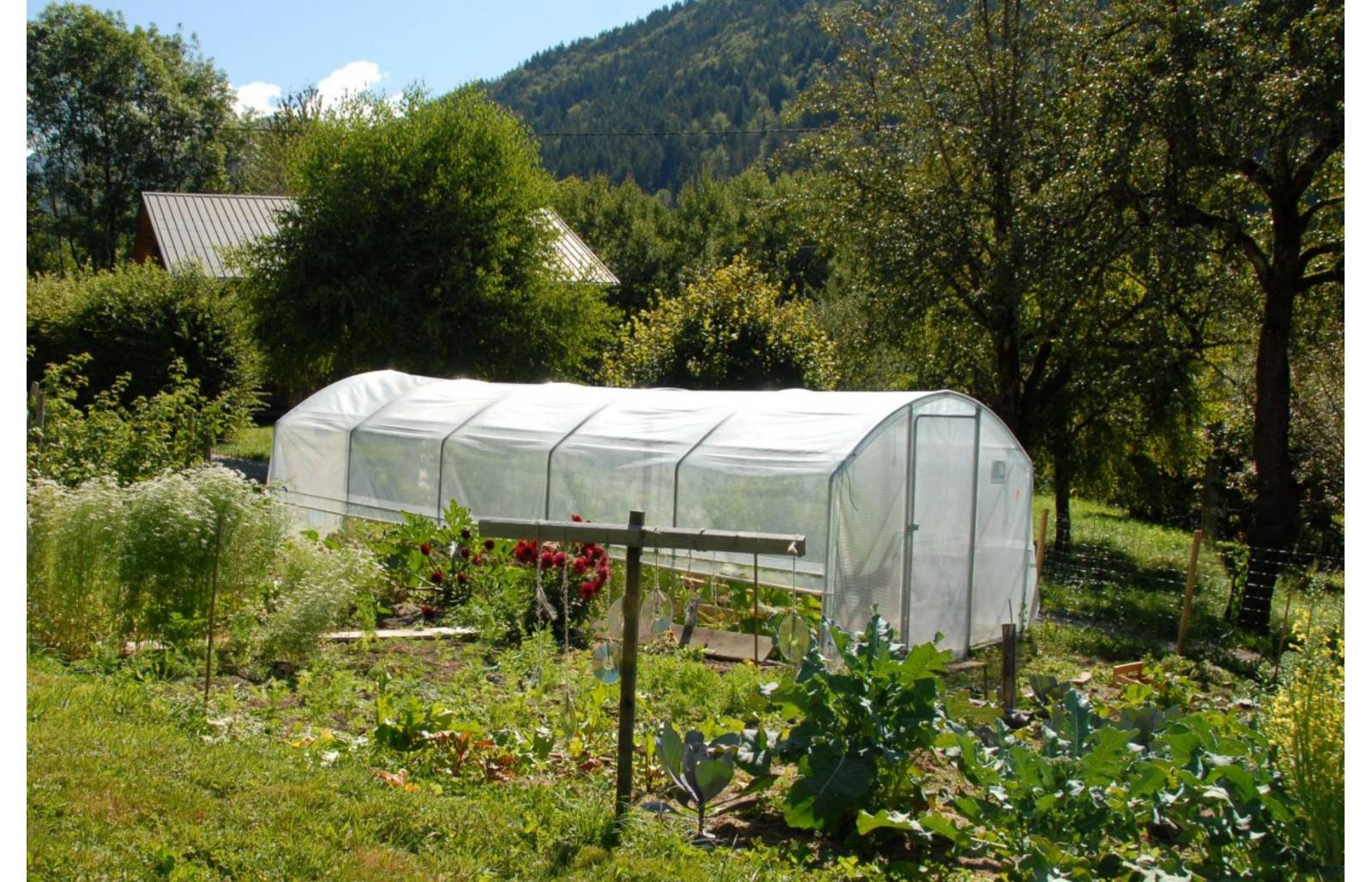Serre tunnel de jardin - 22m² - 3 x 7,5 m - pieds droits - aérations latérales - 4 saisons - LES SERRES TONNEAU - Image 1