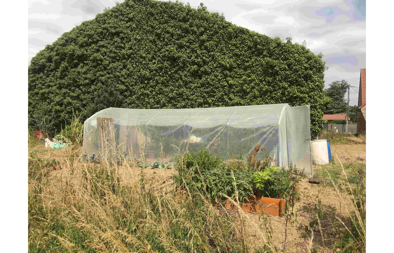 Serre tunnel de jardin - 22m² - 3 x 7,5 m - pieds droits - aérations latérales - 4 saisons - LES SERRES TONNEAU - Image 5