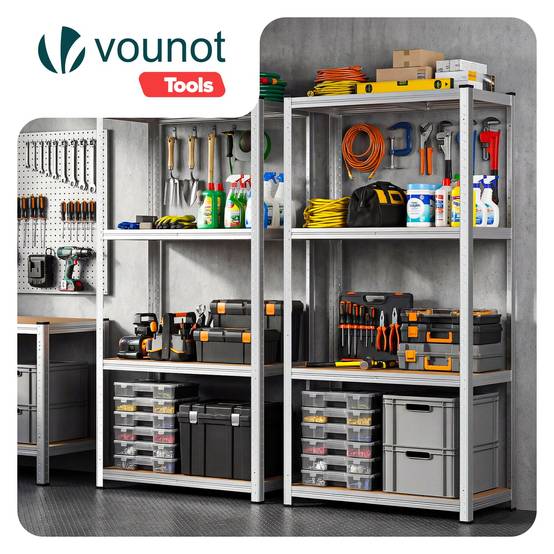 Vounot - Etagères métalliques charge lourde 700kg - 80x40x160cm - 4 tablettes réglables - rayonnage robuste VOUNOT® - Image 2