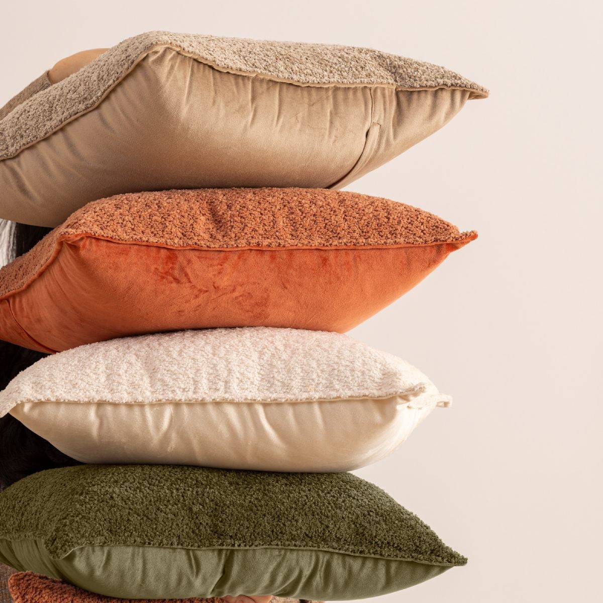 Atmosphera - Coussin bouclette Soana beige lin 45x45cm - Atmosphera Créateur d'intérieur - Imagen 8