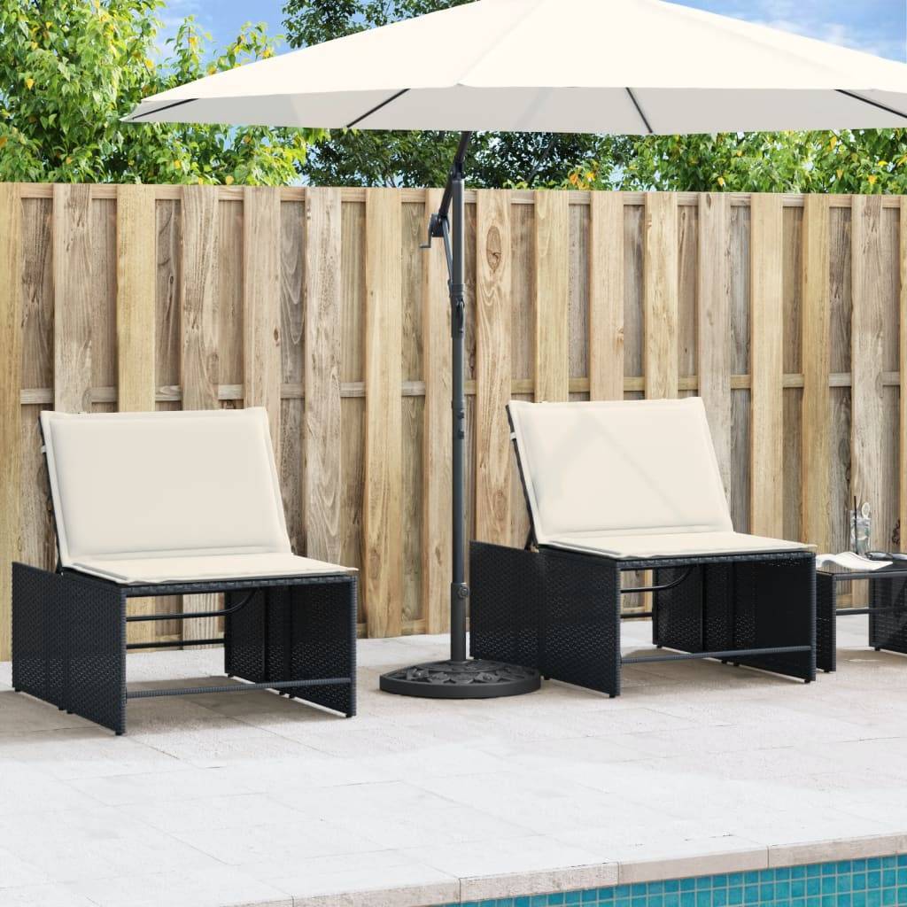 ComfortXL - Pied de Parasol Demi-Rond 9kg PE et Béton Idéal pour Balcon Terrasse Mur Noir Motif Floral – ComfortXL Outdoor Living - Image 3