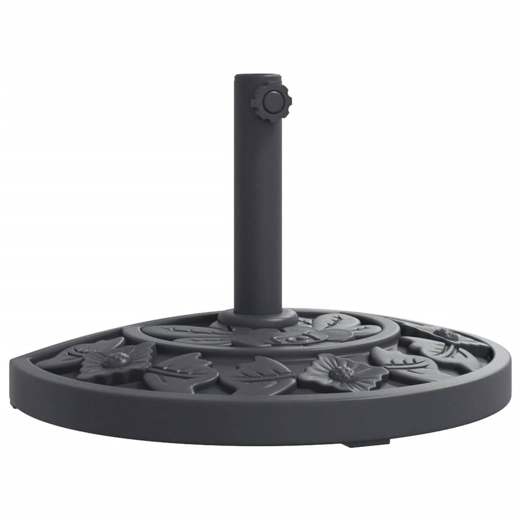 ComfortXL - Pied de Parasol Demi-Rond 9kg PE et Béton Idéal pour Balcon Terrasse Mur Noir Motif Floral – ComfortXL Outdoor Living - Image 2