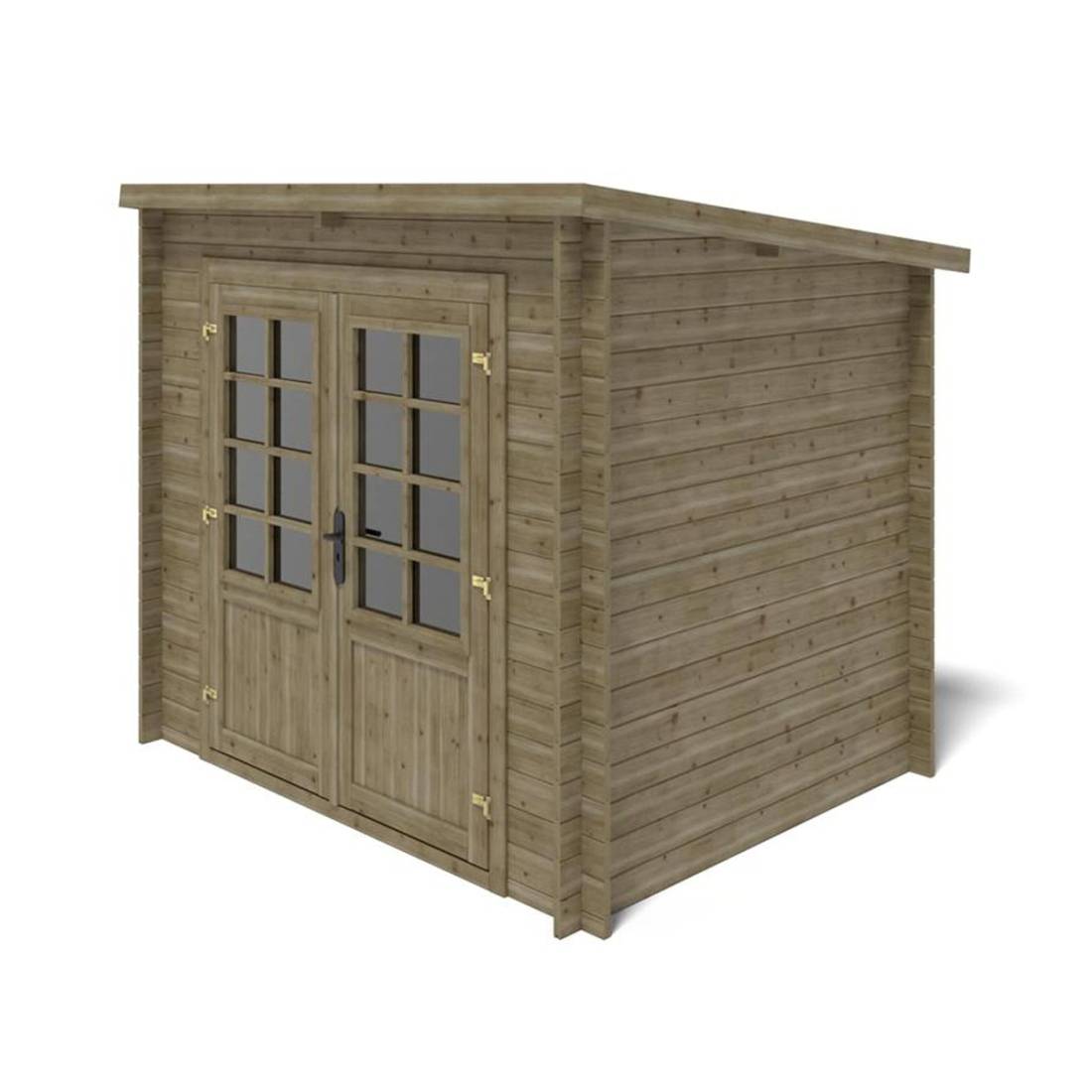 Altanka - Abri de jardin en bois - 5m2 - 2.5x2m - Traité - Ep. 28mm - Couleur: vert - DOM725 - ALTANKA - Image 7