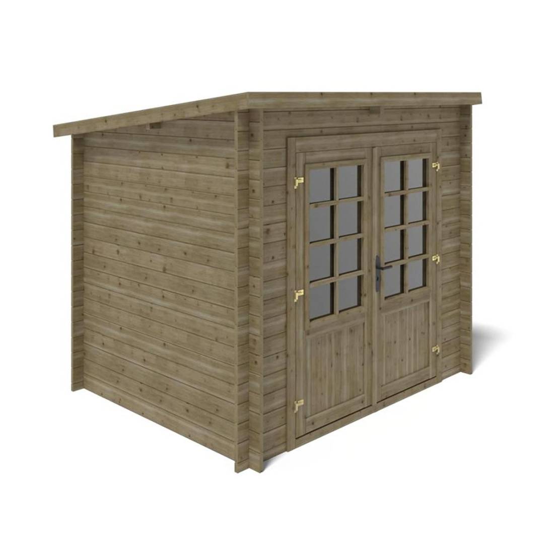 Altanka - Abri de jardin en bois - 5m2 - 2.5x2m - Traité - Ep. 28mm - Couleur: vert - DOM725 - ALTANKA - Image 8
