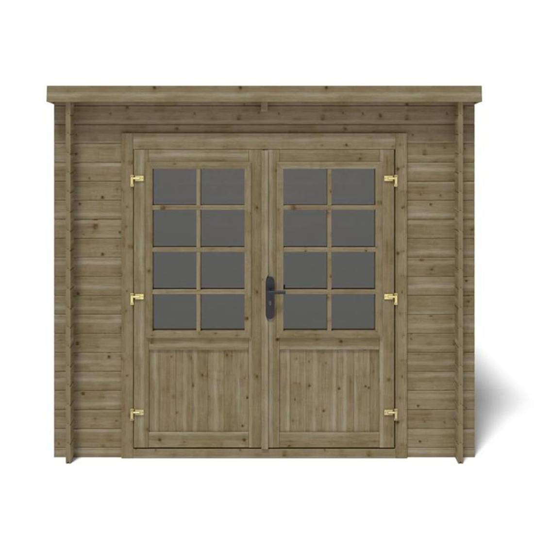 Altanka - Abri de jardin en bois - 5m2 - 2.5x2m - Traité - Ep. 28mm - Couleur: vert - DOM725 - ALTANKA - Image 3