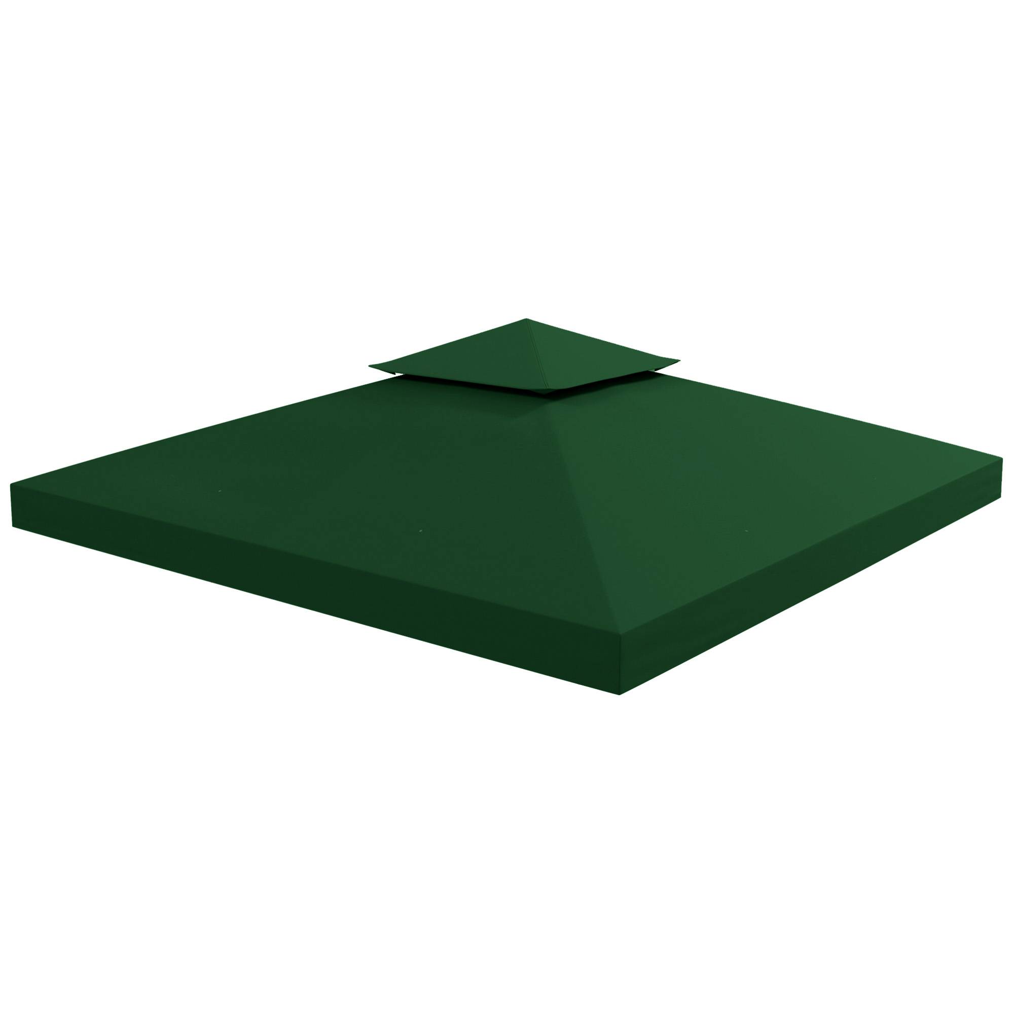 ComfortXL - Toile De Rechange Polyester Tonnelle De Jardin Remplacement Toit 3x3m Vert - ComfortXL Outdoor Living - Image 2