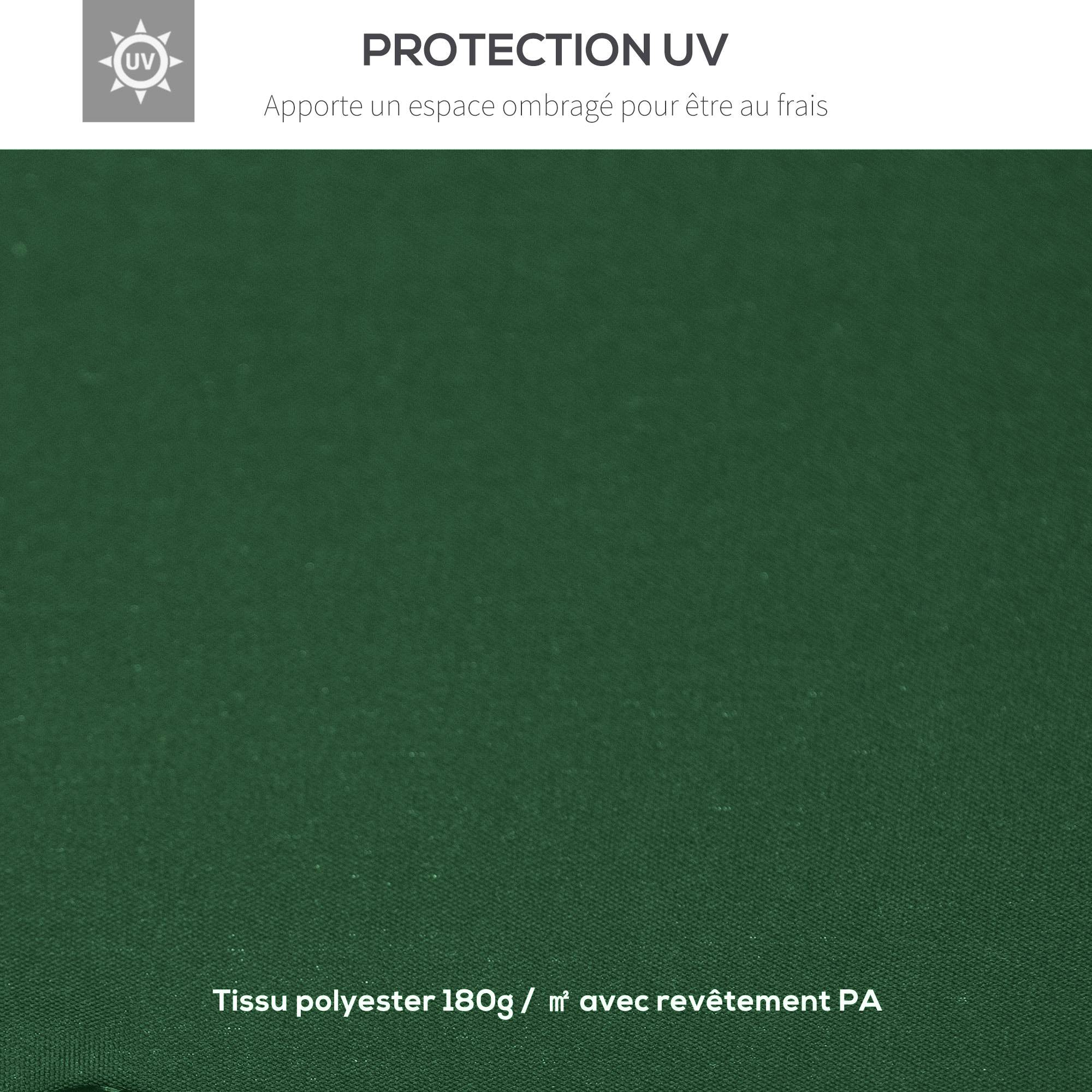 ComfortXL - Toile De Rechange Polyester Tonnelle De Jardin Remplacement Toit 3x3m Vert - ComfortXL Outdoor Living - Image 6