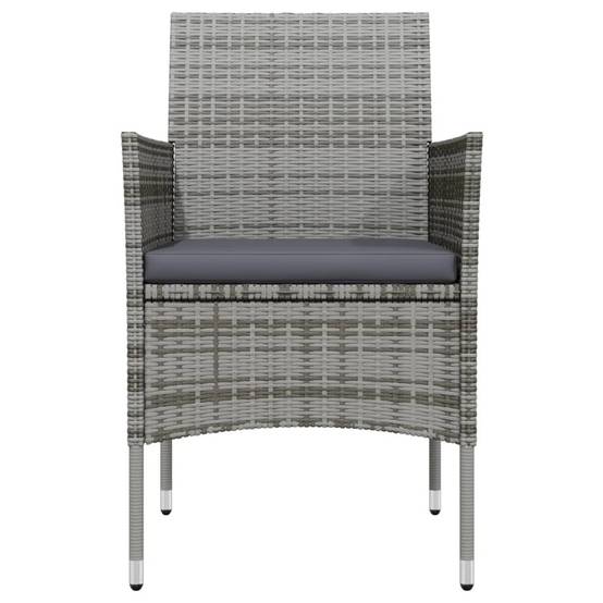 Table et Chaises de Jardin 4 Pers Résine Tressée Acier Extérieur Gris 5 pcs – ComfortXL Outdoor Living - Image 4