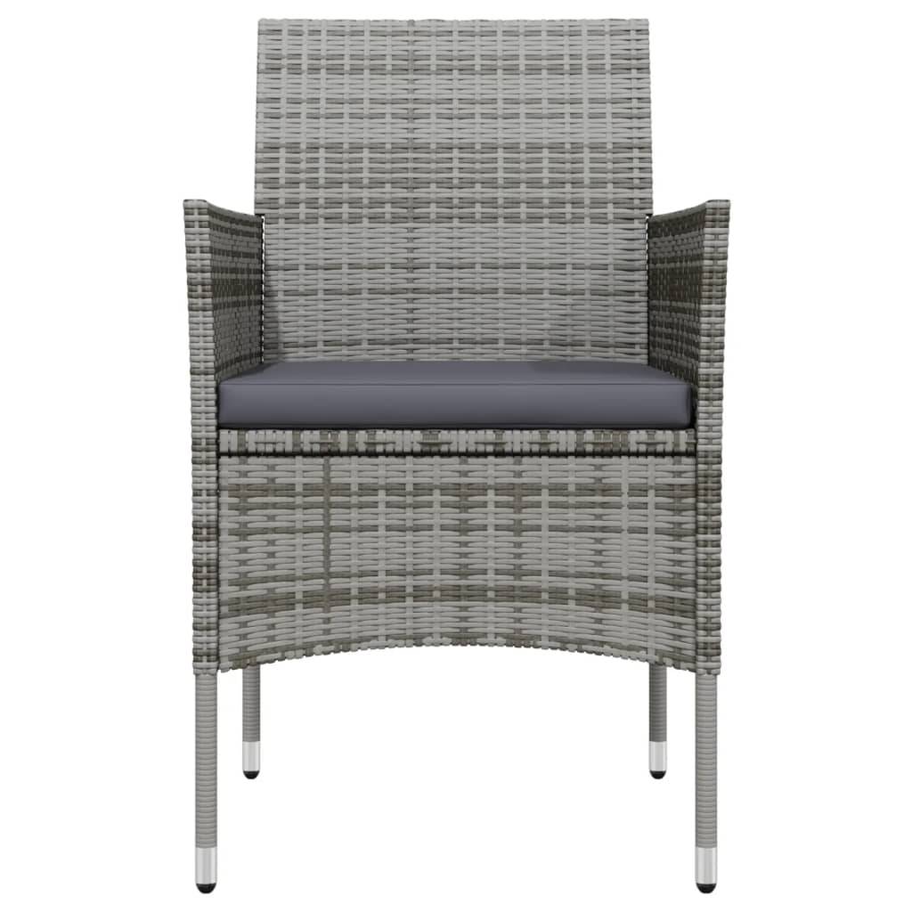 Table et Chaises de Jardin 4 Pers Résine Tressée Acier Extérieur Gris 5 pcs – ComfortXL Outdoor Living - Image 4