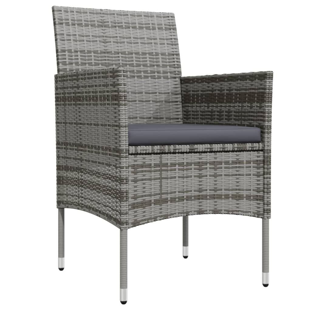 Table et Chaises de Jardin 4 Pers Résine Tressée Acier Extérieur Gris 5 pcs – ComfortXL Outdoor Living - Image 3