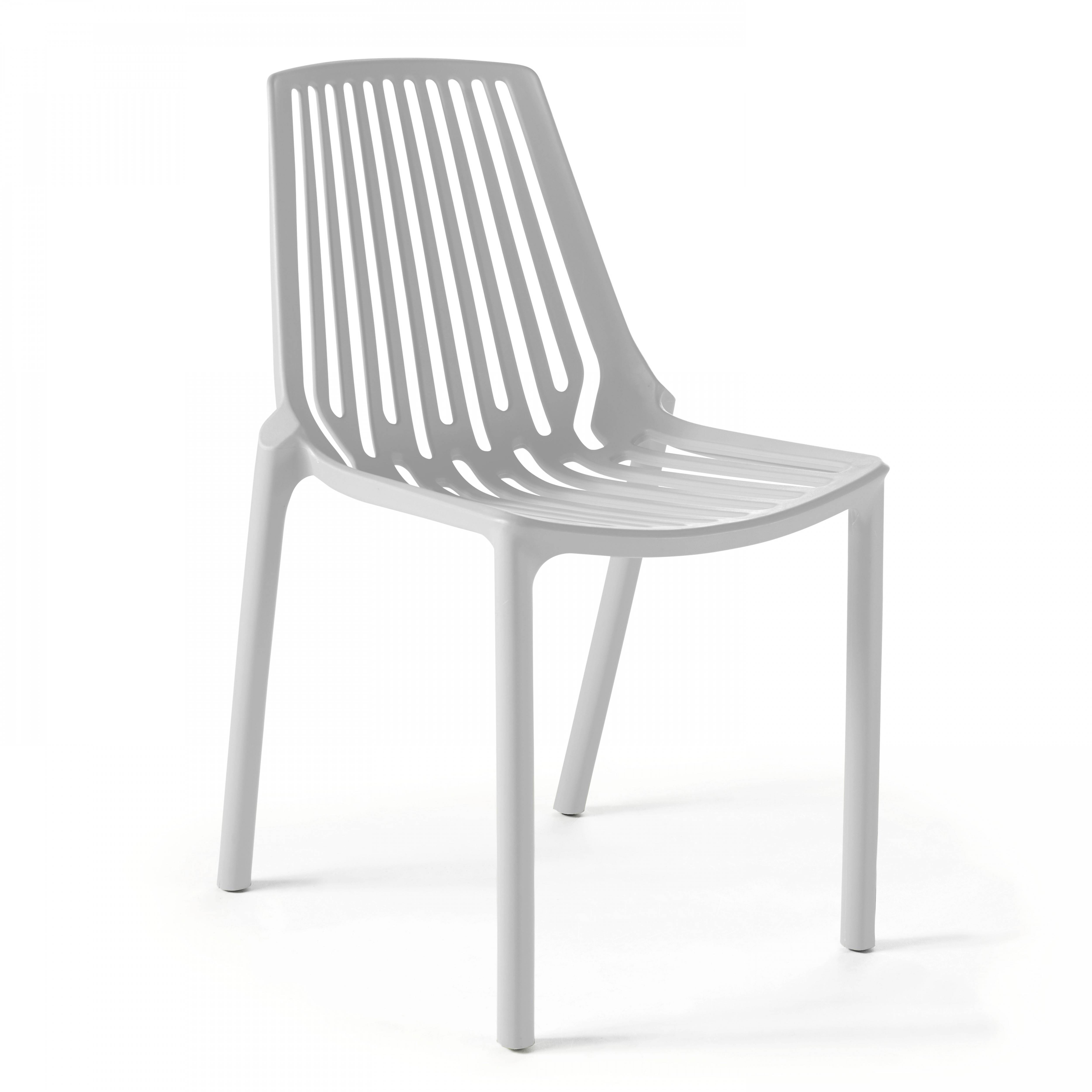 Oviala - Chaise de jardin ajourée en plastique blanc Paris - Oviala - Imagen 1