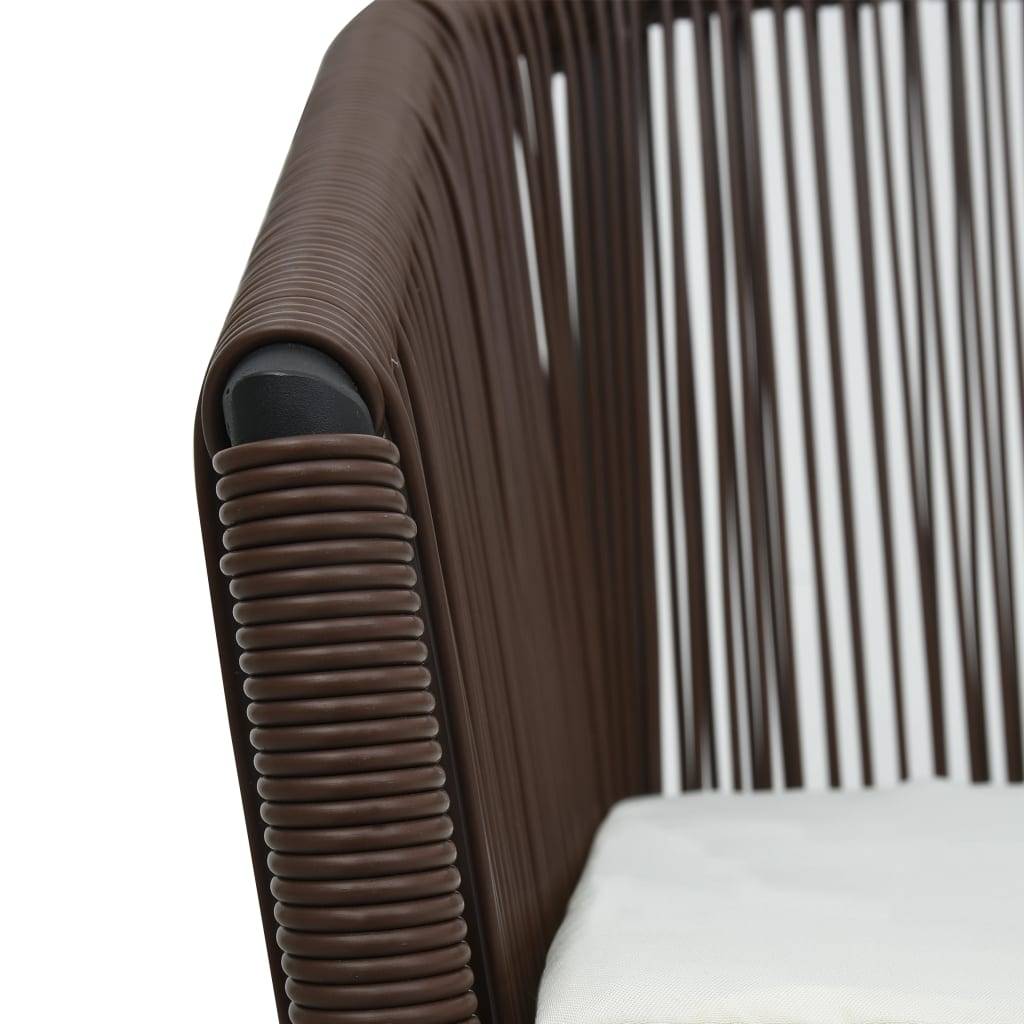 Vidaxl - Ensemble de bistro 3 pcs avec coussins Rotin PE Marron vidaXL 48139 - Imagen 5