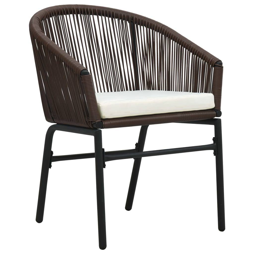 Vidaxl - Ensemble de bistro 3 pcs avec coussins Rotin PE Marron vidaXL 48139 - Imagen 2