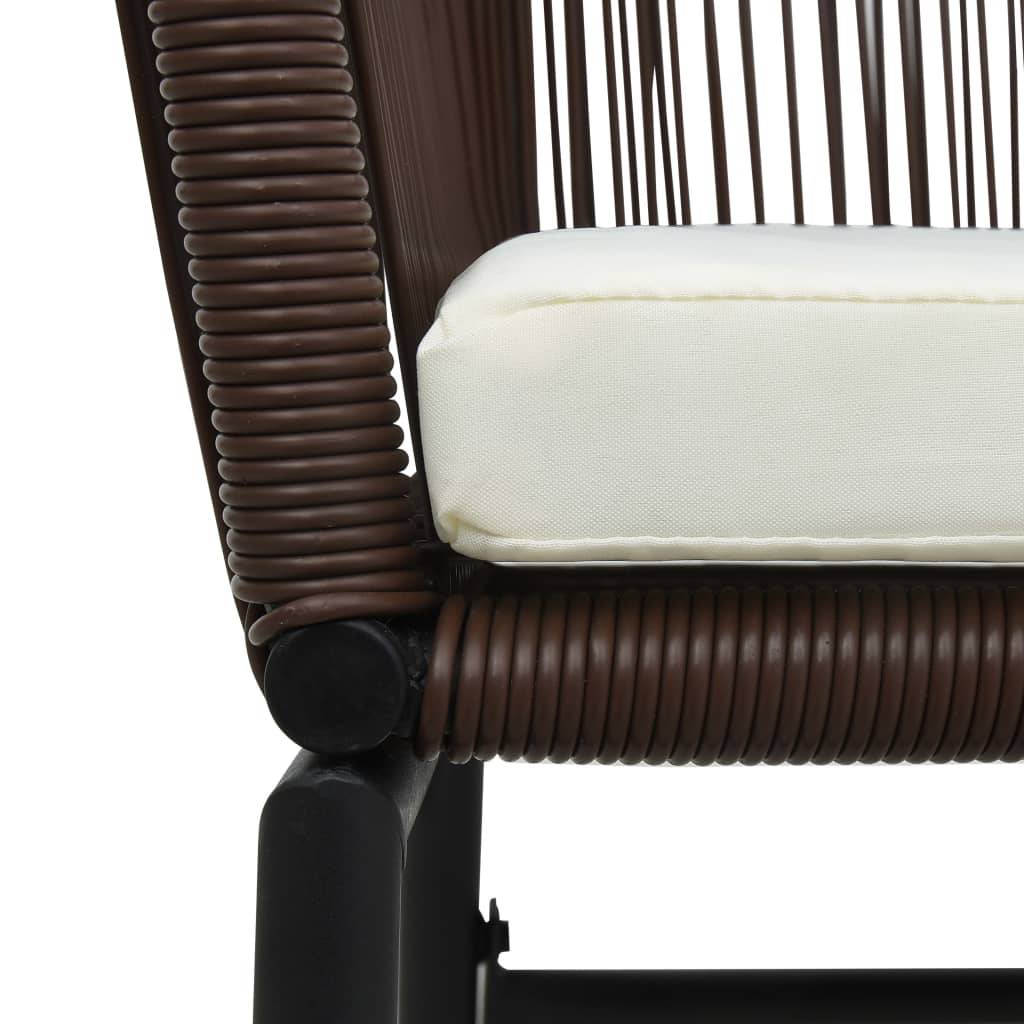 Vidaxl - Ensemble de bistro 3 pcs avec coussins Rotin PE Marron vidaXL 48139 - Imagen 4
