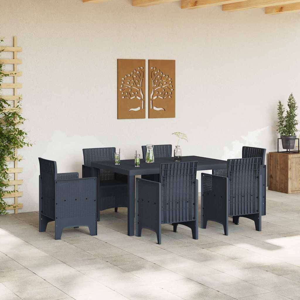 Maison Chic - Table De Jardin - Table Extérieure Anthracite 150 x 100 x 73 cm polyrotin - Image 3