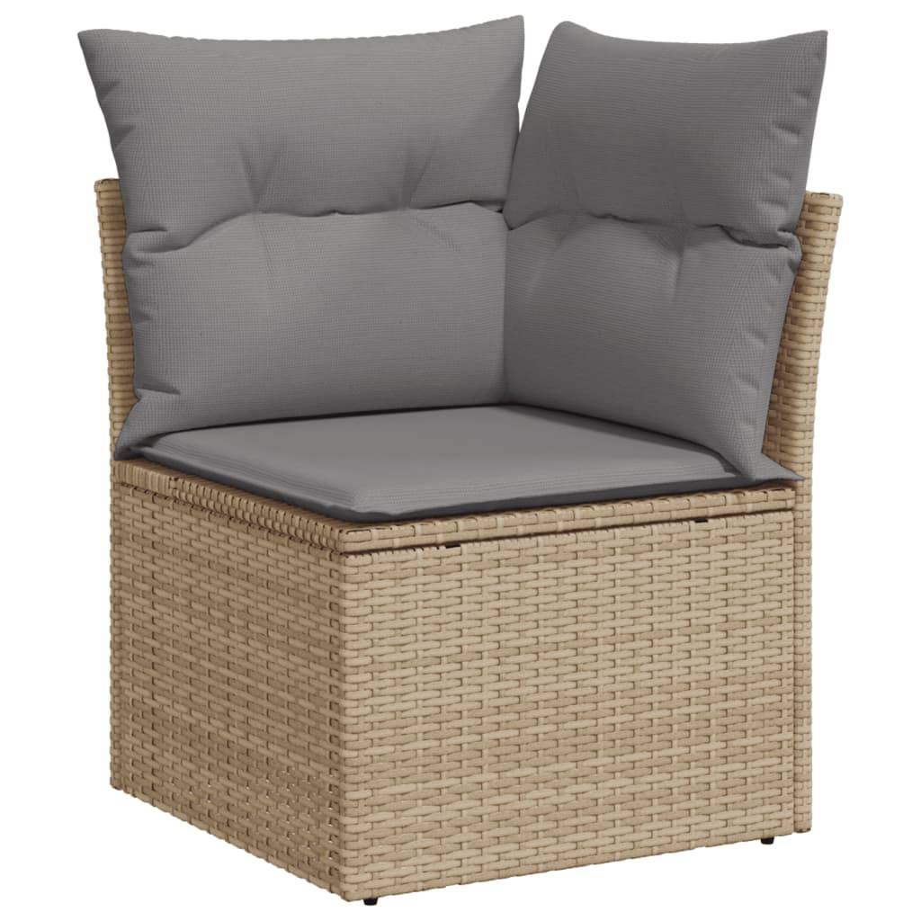 ComfortXL - Salon de Jardin Bas 9 Places en Poly Rotin Beige avec Table et Coussins Gris Clair 10 Pièces – ComfortXL Outdoor Living - Image 4
