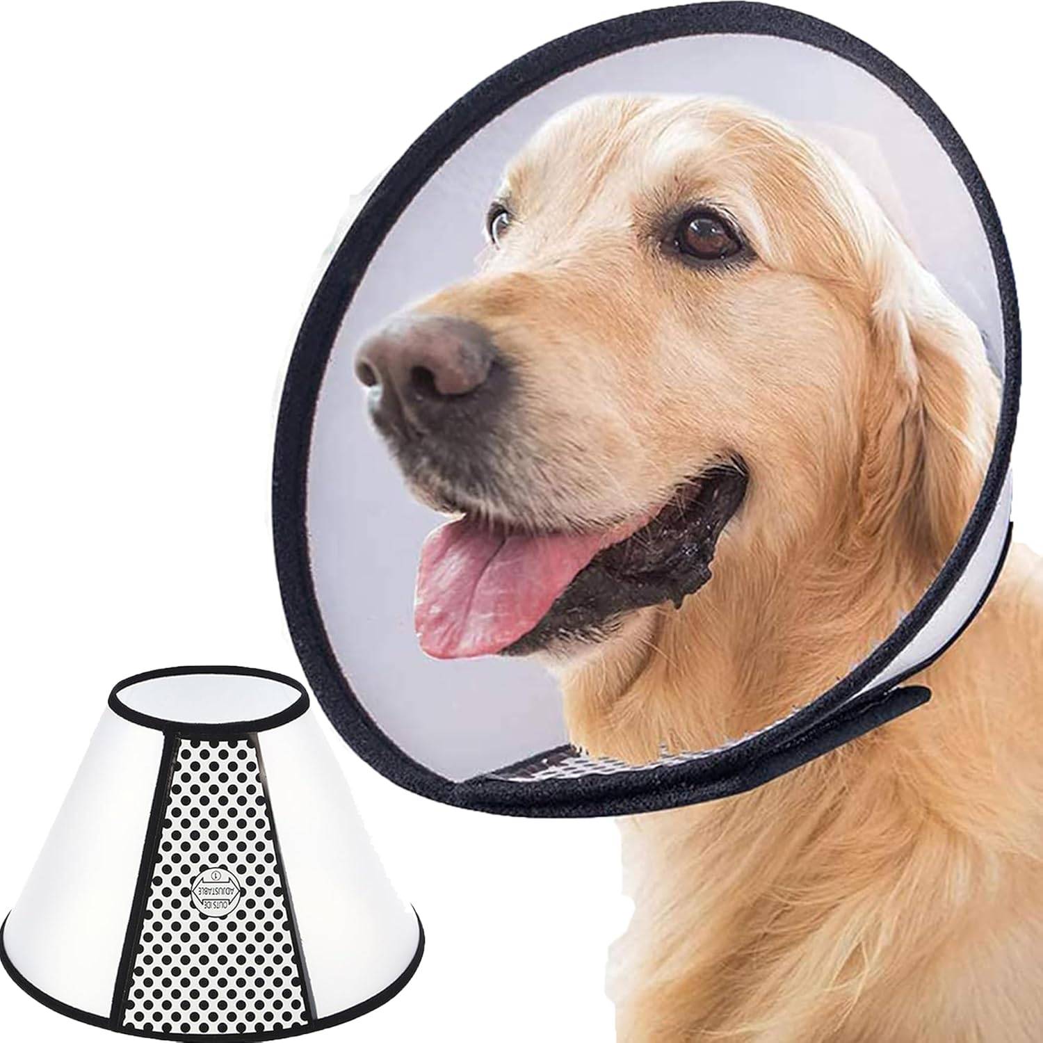 Collerette pour chien grand format - Cône anti-morsure réglable (48-52cm) - Protection confortable - Jusqu'à 100kg - Living123 - Image 1